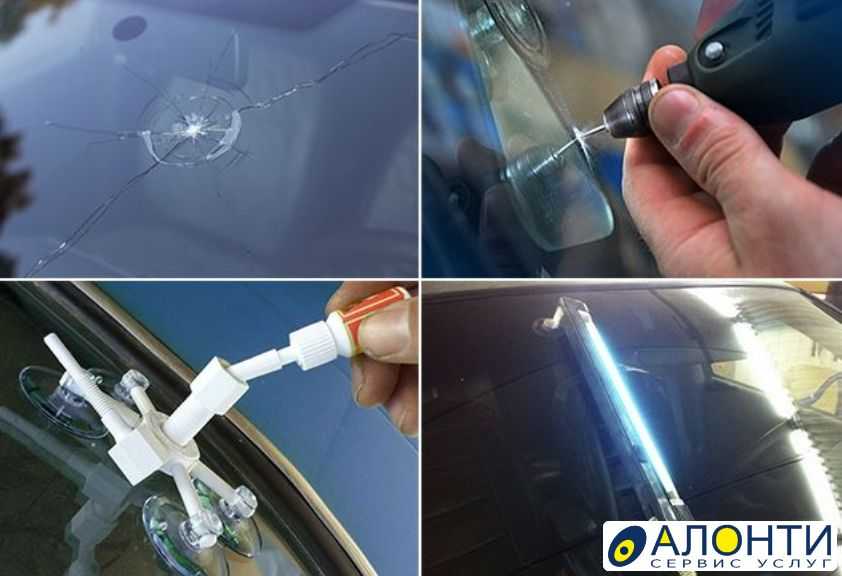 Процесс замены лобового стекла на авто